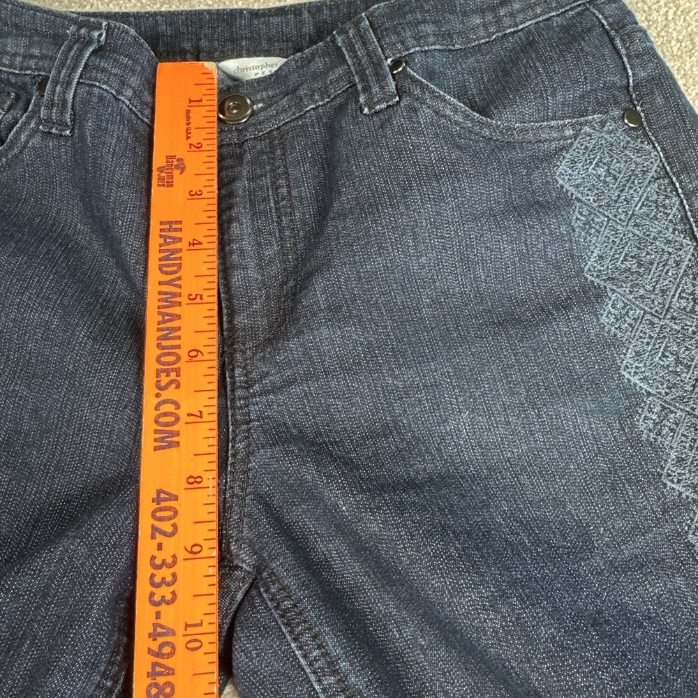 CJ Banks Women Denim Mod Curvy Fit Capri Petite Woman 6P Jeans A1705‎ embroidery - Picture 12 of 14